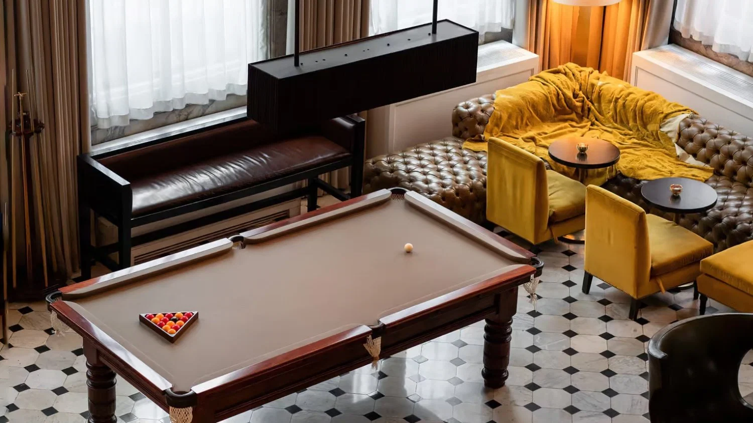Challenge your friends to a game of billiards.